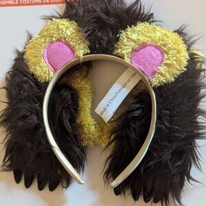 NWT Kids Furry Brown Lion Halloween Costume Mane Ears Headband Gloves Michael's